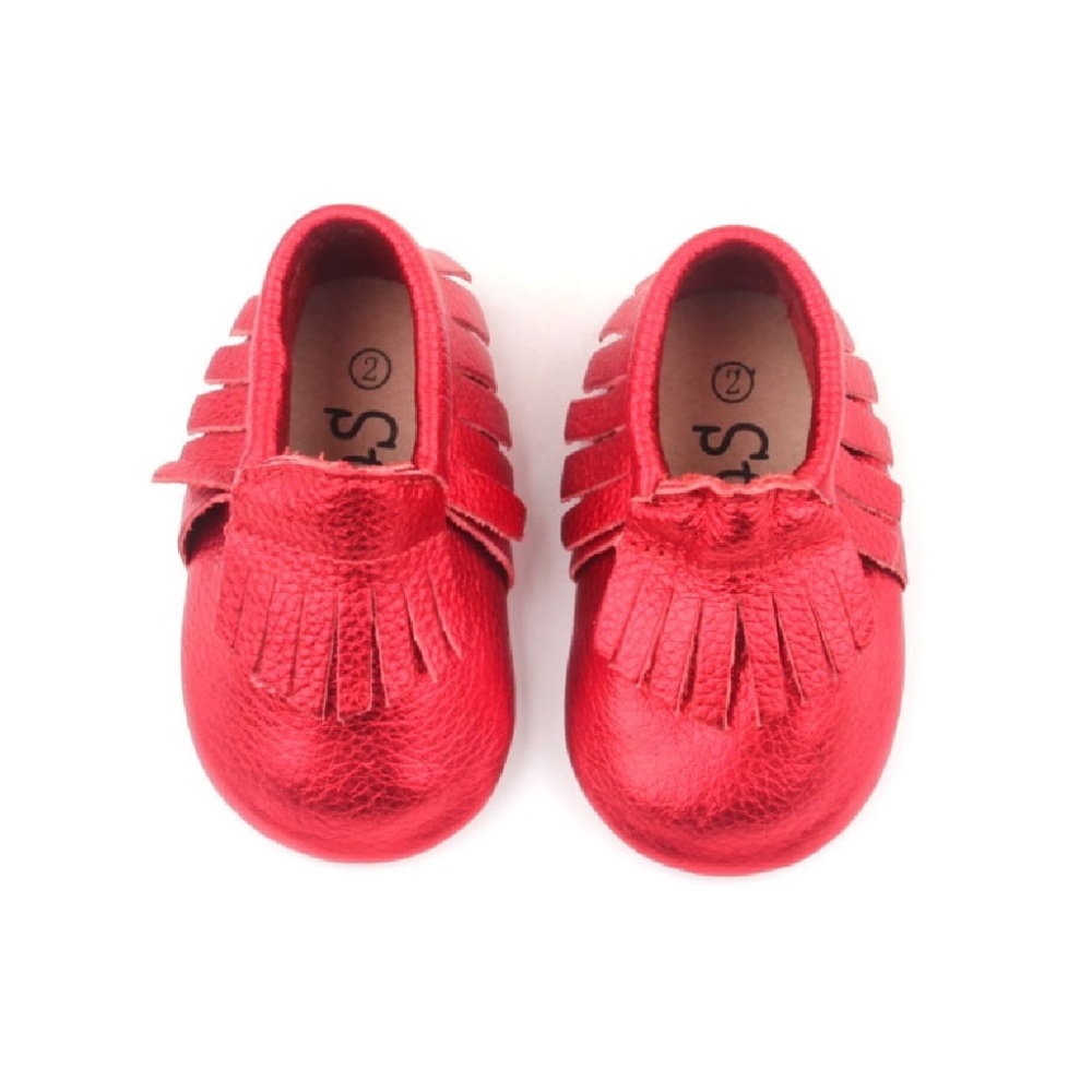Starbie baby Moccasins Red baby shoes toddler shoes Baby girls shoes